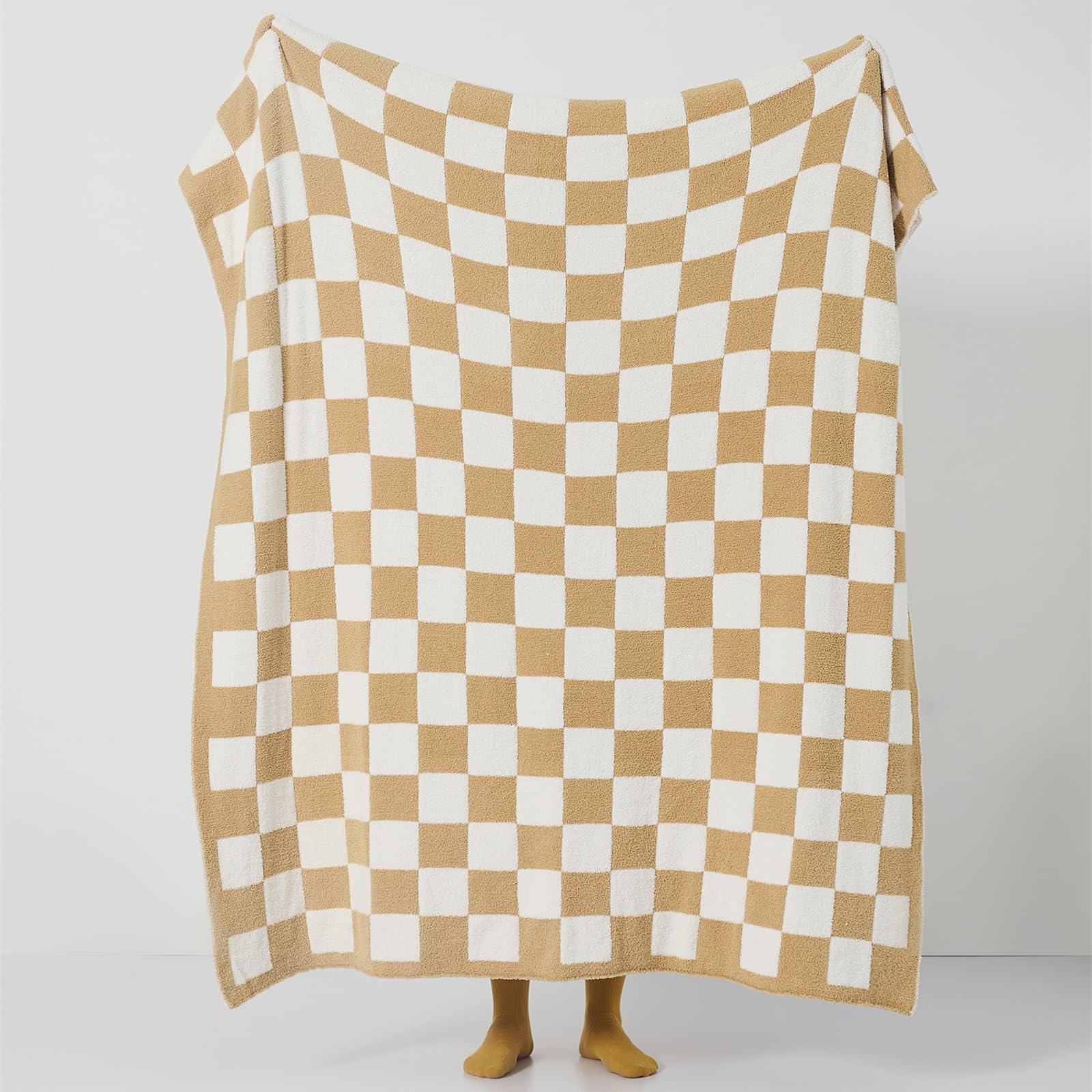 Yiruio Throw Blanket Checkered Chessboard Fluffy Fuzzy Warmer Comfort Reversible Super Soft Cozy Decor For Home Bed Couch Sofa R