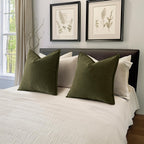 Miulee Pack Of 2 Olive Green Decorative Pillow Covers 18X18 Inch Soft Chenille Luxurious Couch Throw Pillows Farmhouse Cushion Covers With Elegant Design For Sofa Bedroom Living Room Home Decor
