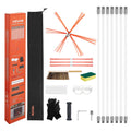 VEVOR Chimney Sweep Kit, 23 ft Maximum Extendable Length Chimney Brush, Chimneys Cleaning Kit with Bristle Replacements & Goggle