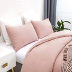 Clothknow Pink California King Comforter Set 3Pcs Blush Mauve Bedding Comforter Sets Pink Comforter Soft Dusty Rose Comforter Se