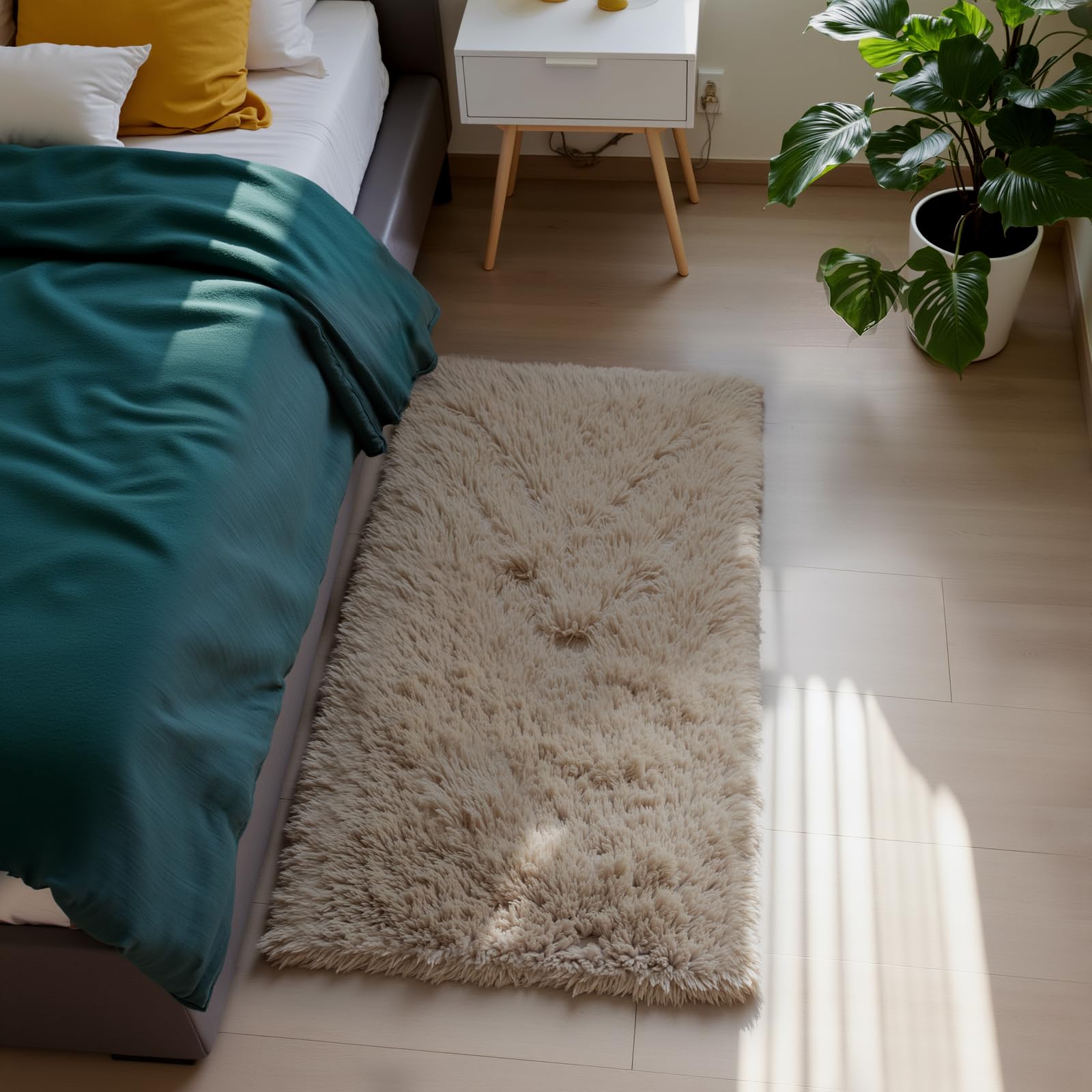 Blue Fluffy Rug Shaggy Area Rug, 2x4 Area Rugs for Girls Bedroom, Soft Cute Baby Play Mat, Indoor Floor Carpet for Teen, Nursery