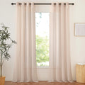 Nicetown Taupe Sheer Curtains 90 Inches Long, Grommet Airy & Elegant Light Filtering Soft Sheer Lightweight Window Treatment For