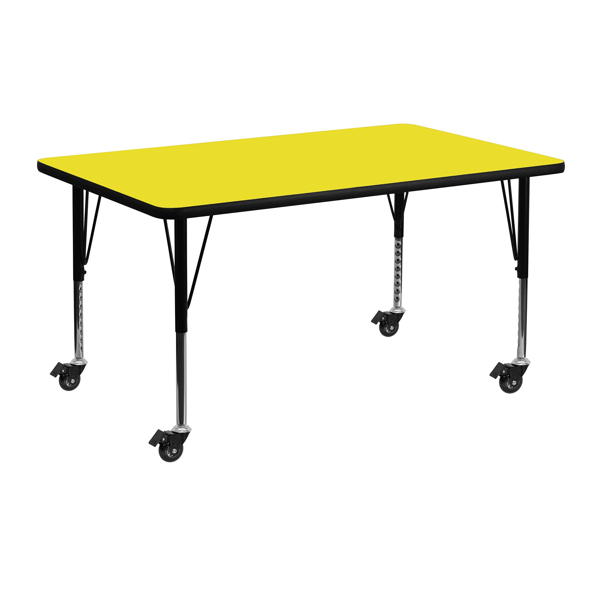 Flash Furniture 24X48 Yellow Activity Table, 24 W X 48 L
