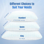 CushyOasis Shredded Memory Foam Pillow Set of 2, Adjustable Cooling Bed Pillow, King Size, Blue