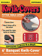 Collegiate Kwik-Covers Rectangle Plastic Table Covers, Bundle Of 2 (North Carolina State University, 6')
