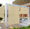 Coarbor 5'W X 6'H Outdoor Foldable Sun Shade Window Shades Blinds For Pergola Garden Porch Balcony Deck Shade Screen Beige