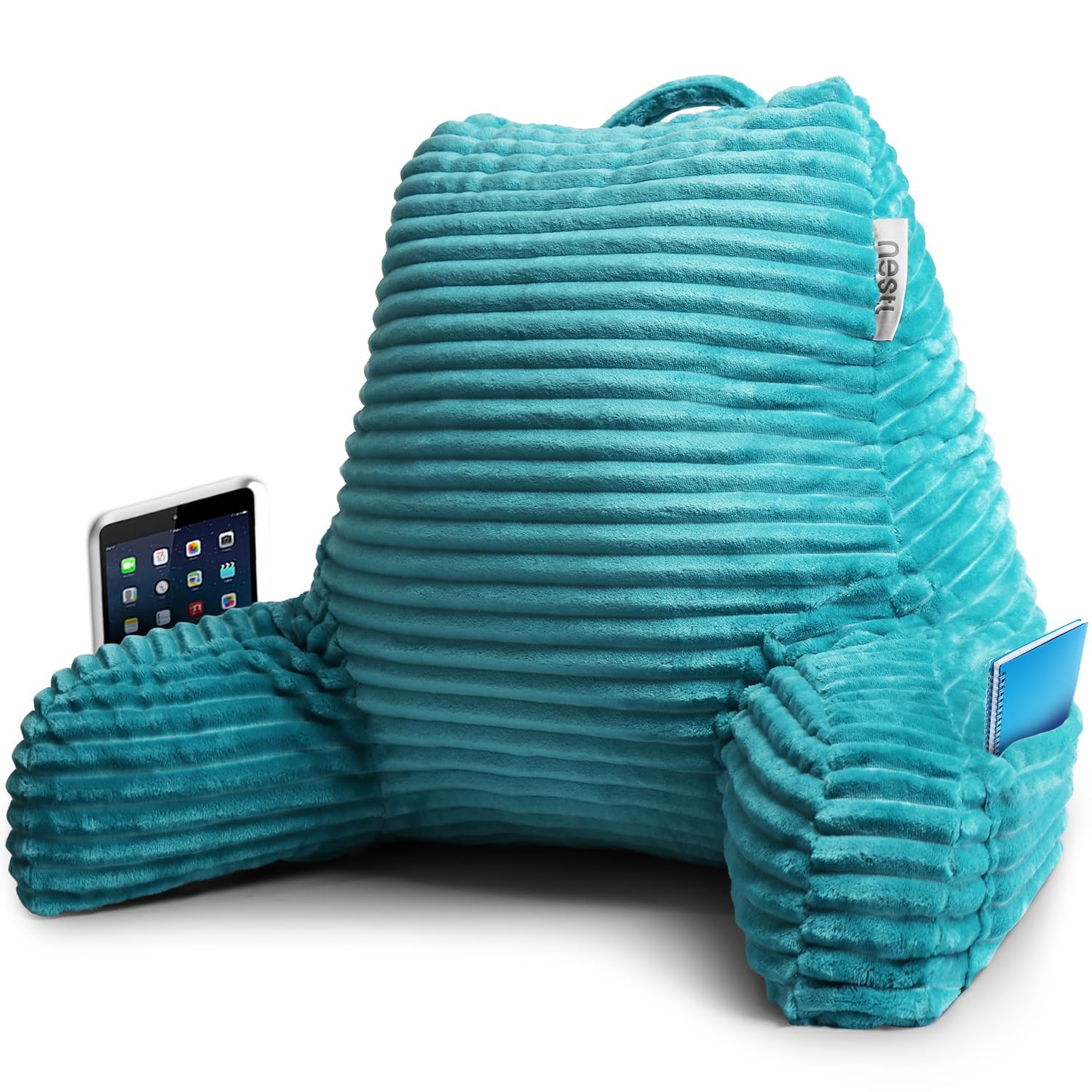 Nestl Reading Pillow For Bed Adult - Back Pillow For Sitting In Bed, Standard Plush Bed Pillows For Sitting Up In Bed, Shredded