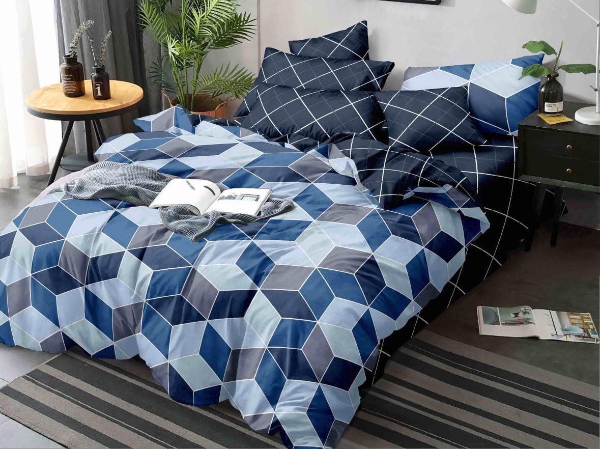 Hrudaya Synchronized Fibre AllWeather/Season Standard Queen Size Reversible Printed Cotton Comforter/ Blanket/ Quilt For Double