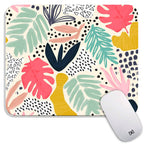 Armanza Square Mouse Pad Tropical Plants, Personalized Premium-Textured Custom Mouse Mat Design, Washable Mousepad Lycra Cloth,