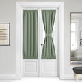 NICETOWN Greyish Green Insulated Door Curtain, Thermal Insulated French Curtain Rod Pocket Window Treatment for Sliding Door wit