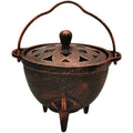 YIMIFLA Incense Burner Cast Iron Cauldron with Lid and Handle 4.9 Frankincense Resin Incense Burner Great for Spells, Smudging, 