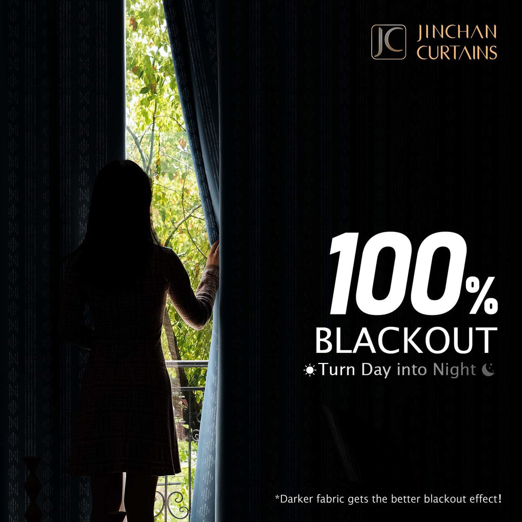 Jinchan 100% Blackout Boho Curtains 96 Inch Length For Bedroom White On Blue Geometric Printed Grommet Top Room Darkening Thermal Insulated Window Drapes 2 Panels
