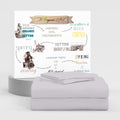 Supreme Elegance Queen Size Sheet Set, 100% Cotton Lilac Marble Bed Sheets Set, Deep Pockets Percale Sheets, Easy Fit, Cooling B