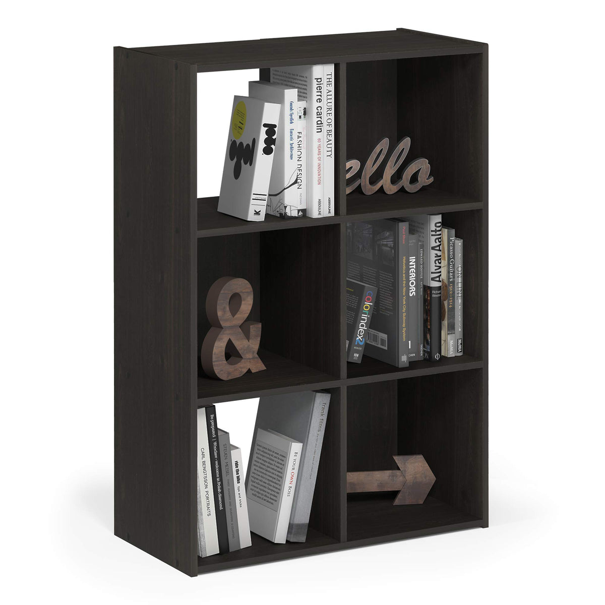 Furinno Pelli Cubic Storage Cabinet, 3x2, Espresso