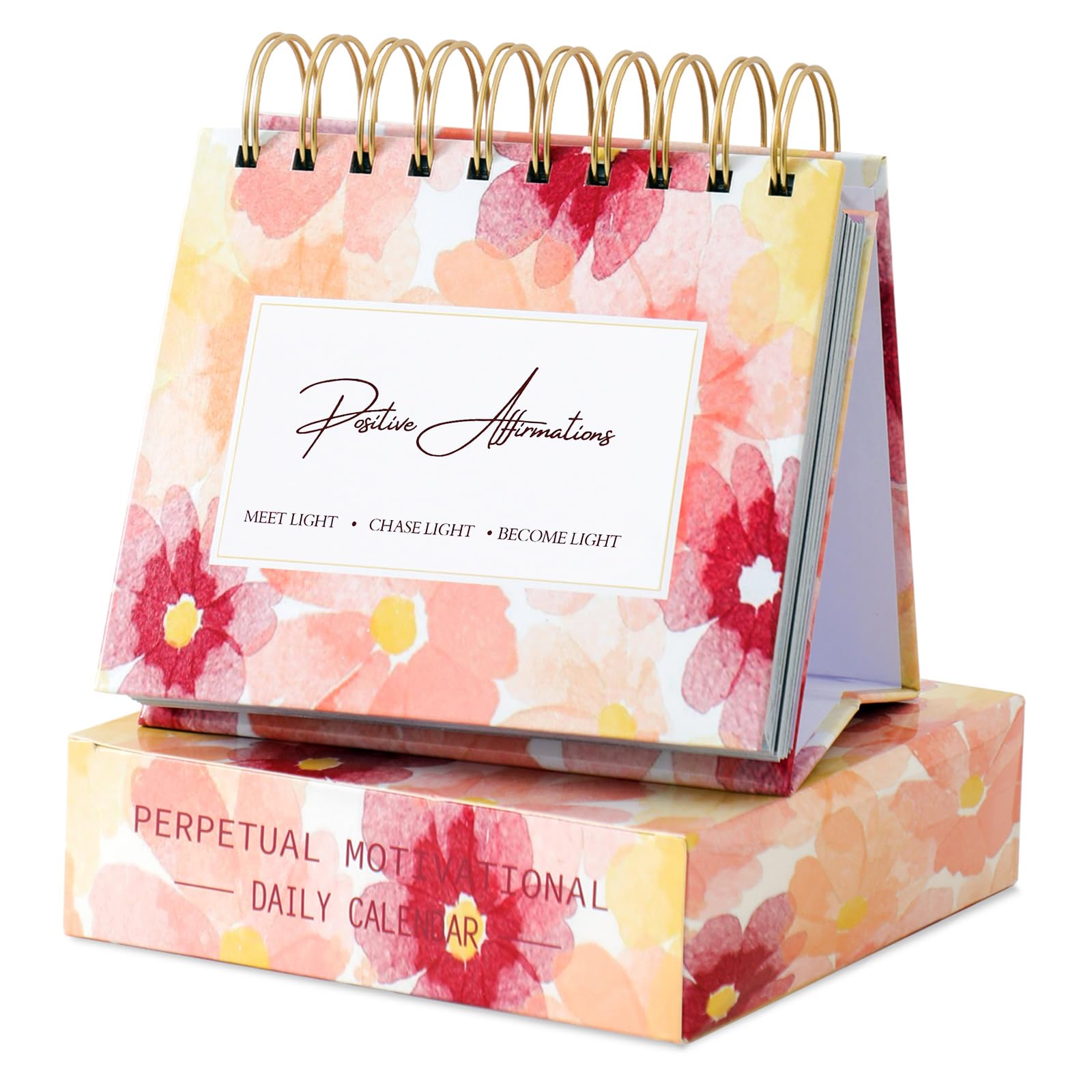 ZEEYUAN Inspirational Gifts for Women Daily Inspirational Quotes for Desk Flip Motivational Perpetual Calendar,Mothers Day Gifts