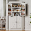 Gyfimoie Corner Cabinet,Kitchen Pantry Storage Cabinets,Freestanding Corner Pantry Cabinet with 4 Doors and Shelves,Tall Food Pa