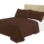 Sheetsnthings Luxury Checkered Quilted Wrinkle Free Microfiber 3 Piece Coverlets Set (Chocolate, Full/Queen)