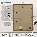 Tenibyc 20X28 Walnut Poster Frame 3 Pack - Natural Brown, Solid Wood Picture Frame, Wall Gallery Frame