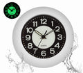 LXSZRPH Shower Clock Luminous Bathroom Wall Clock?Waterproof for Water Spray? Battery Powered, Non Ticking Silent Analog Clocks 