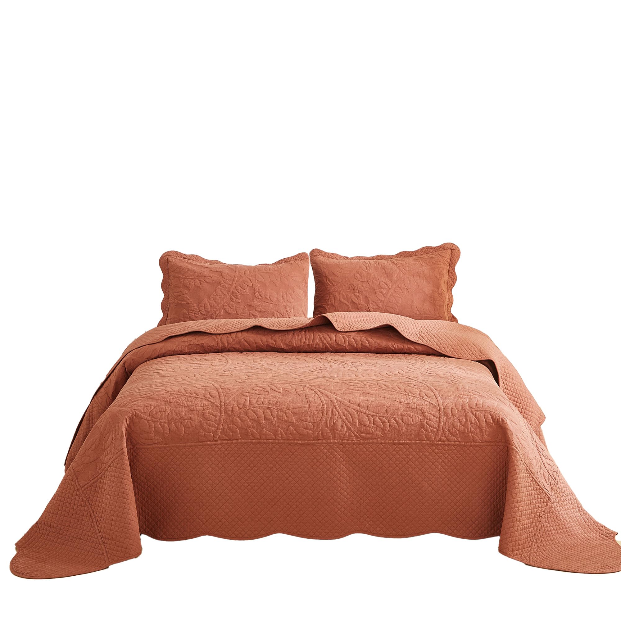 MarCielo 3-Piece 100% Cotton Oversized Bedspread Set Coverlet Set Lightweight Quilt Set Embroidery Farmhouse Bedding Set (Royal 