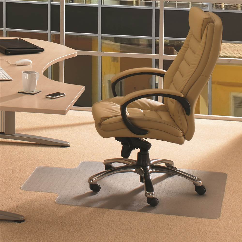 Floortex Basic Chair Mat with Lip 48" x 60" for Standard Pile Carpets, Clear, (FR1115226LV)