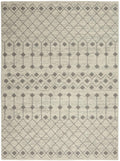Nourison Grafix Moroccan Ivory/Grey 5'3' X 7'3' Area Rug, Easy Cleaning, Non Shedding, Bed Room, Living Room, Dining Room, Kit