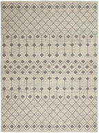 Nourison Grafix Moroccan Ivory/Grey 5'3' X 7'3' Area Rug, Easy Cleaning, Non Shedding, Bed Room, Living Room, Dining Room, Kit
