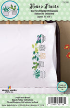 Design Works House Plants Embroidery Pillowcases, Standard Size, Model T232198
