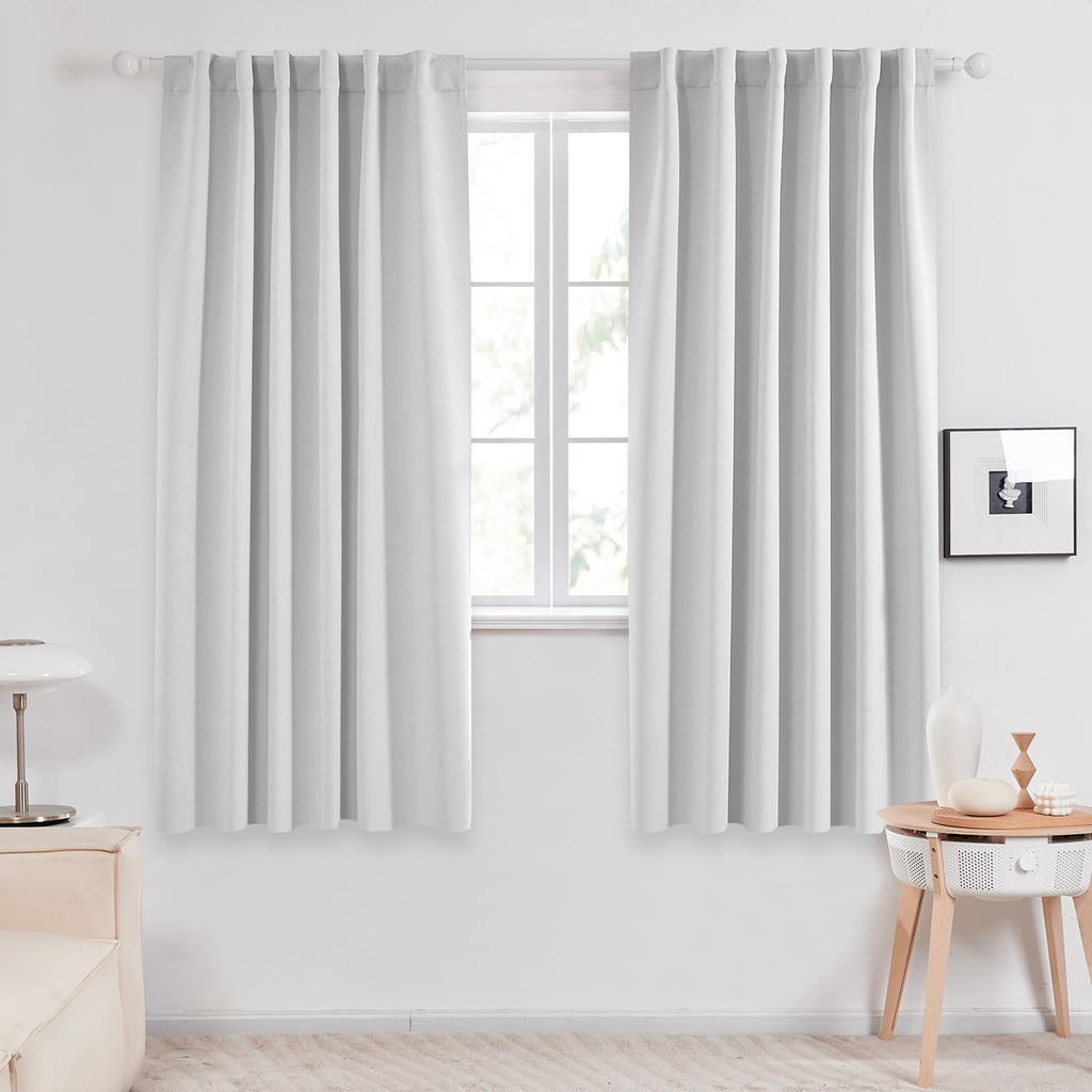 Deconovo Room Darkening Curtains, Back Tab And Rod Pocket Curtains Blackout Curtains - Thermal Insulated For Bedroom, Windows 52X72 Inch, Platinum, 2 Panels