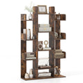 Giantex 7-Cube Tree Bookshelf, 55.5 Wooden Bookcase with 13 Open Shelves, Tall Corner Books Storage Organizer, Freestanding Deco