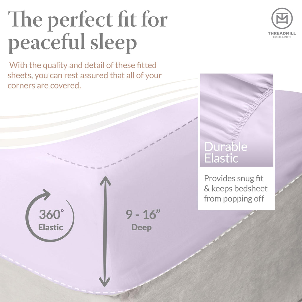 Threadmill Cotton Sheets For King Size Bed, 100% Cotton, 500 Thread Count, Deep Pocket Sheet Set For King Size Bed, Snug Fit, So