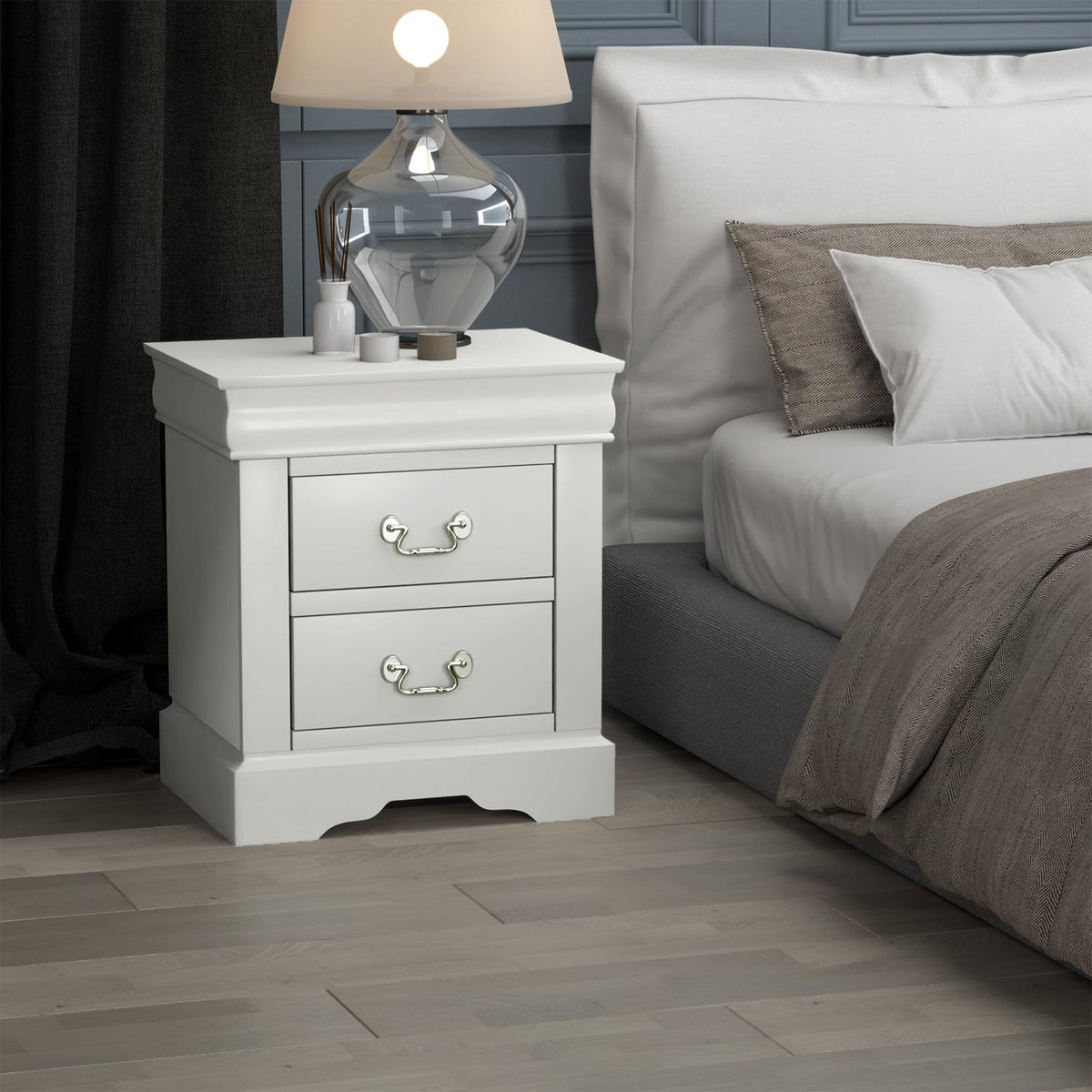 Acme Louis Philippe III Nightstand in White