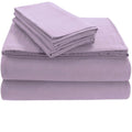 Tribeca Living Luxury Solid Flannel Deep Pocket Sheet Set, King, Lavender Flsoedss