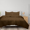 Royale Linens Chocolate Duvet Cover Queen Size - 3 Piece Bedding Comforter Covers - Zipper Closure - 1 Queen Duvet Cover 90X90 I