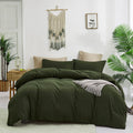 karever Army Green Comforter Set Deep Green Bedding Set Solid Green Comforter Set Men Breathable Dark Green Bedding Set Women So