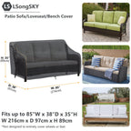 Lsongsky Patio 3-Seater Sofa Cover,Outdoor Couch Cover Fits Up To 85W X 38D X 35H Inches,100% Waterproof Heavy Duty Patio Furniture Covers,Black