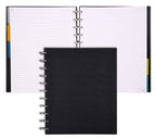 Talia Discbound Notebooks, Planner, Customizable, (Yblack W/Silver Discs, Junior (5.5In X 8.5In))