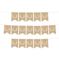Andaz Press Hanging Pennant Party Banner with String, Tan Deer Antlers, 9-Feet, 1-Set, Decor Paper Decorations, Includes String