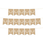 Andaz Press Hanging Pennant Party Banner with String, Tan Deer Antlers, 9-Feet, 1-Set, Decor Paper Decorations, Includes String