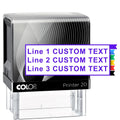 Stampbee Small Size Custom Stamp - Up To 3 Lines Of Personalized Text, 6 Ink Colors & Many Fonts, Self Inking Business Stamp, Pe