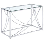 Coaster Home Furnishings Lille Glass Top Rectangular Sofa Table Accents Chrome