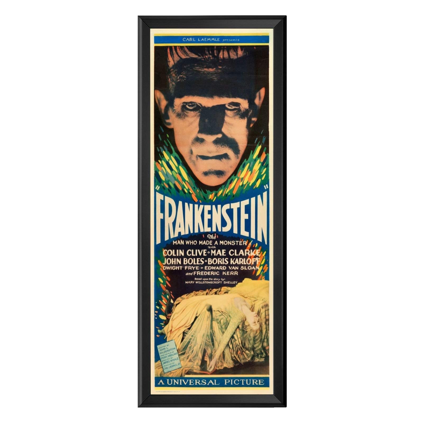 SnapeZo Poster Frame 14x36 Inches, Black 1 Inch Aluminum Profile, Front-Loading Snap Frame, Wall Mounting, Sleek Series