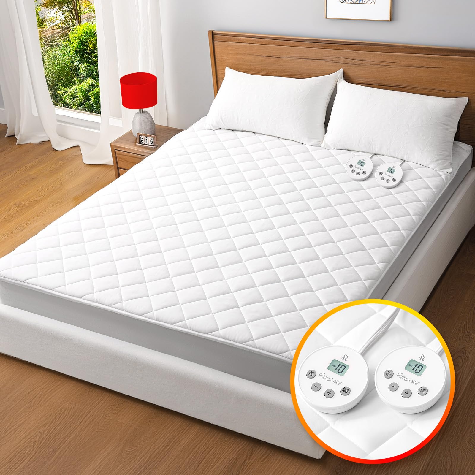 Valthie Heated Mattress Pad Twin Size,Electric Mattress Pad, Bed Warmer with 10 Heat Settings Controller & 1-12 Hours Auto Shut 