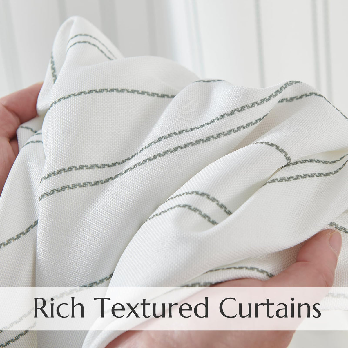 Jinchan Green And White Striped Curtains 90 Inches Long For Living Room Bedroom Green On White Curtains Pinstripe Curtains Privacy Light Filtering Rod Pocket Modern Window Curtains Set 2 Panels