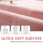 Jinchan Solid Plush Area Rug 2X3 Performance Shaggy Rug Washable Area Rug Indoor Entryway Doormat Soft Rug Modern Faux Wool Rug