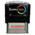 Supply360 As-Imp1110R - Scanned Stamp With By: & Date:, Red Ink, Heavy Duty Commerical Self-Inking Rubber Stamp, 9/16 ' X 1-1/2