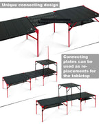 Iclimb Extendable Folding Table Large Tabletop Area Ultralight Compact With Hollow Out Tabletop And Carry Bag For Camping Backpacking Beach Concert Bbq Party, Three Size (Black - Xl)
