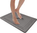 Onlyeasy Memory Foam Bath Mat Non Slip Absorbent Super Cozy Velvet Bathroom Rug Carpet, Machine Washable (20 x 31 Inches, Grey)