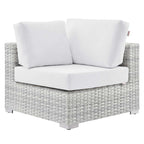 Modway Convene Outdoor Patio Corner Chair, Light Gray White