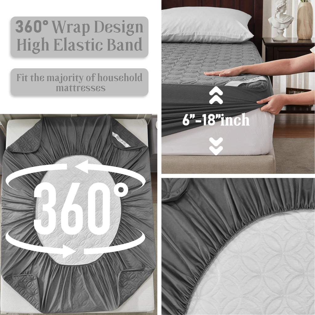 Bedlore Waterproof Mattress Protector, Twin Xl Size Mattress Pad With Deep Pocket 6''-18'' Depth, Soft & Breathable Dirt-Proof B